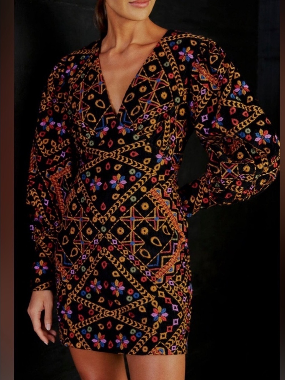 Farm Rio: Embroidered Corduroy
Puff Sleeve Mini Dress - Picture 1 of 15